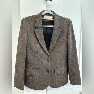 Vintage Pendleton Brown Herringbone Blazer. 100% Virgin Wool